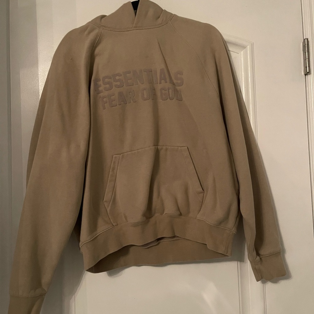Essentials fear of god tan hoodie
